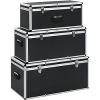 vidaXL Opbergkoffers 3 st aluminium zwart