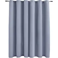 vidaXL Gordijn verduisterend met metalen ringen 290x245 cm grijs