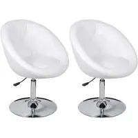 vidaXL Barstoelen 2 st kunstleer wit