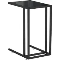 vidaXL Computer bijzettafel 50x35x65 cm gehard glas zwart