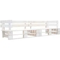 vidaXL Tuinbank 2-zits pallet hout wit