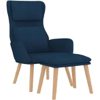 vidaXL Relaxstoel met voetenbank fluweel blauw