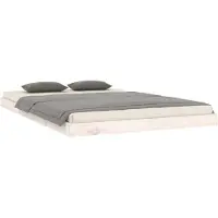 vidaXL Bedframe massief grenenhout wit 120x200 cm