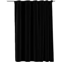 vidaXL Gordijn linnen-look verduisterend met haken 290x245 cm zwart