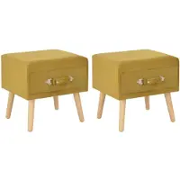 vidaXL Nachtkastjes 2 st 40x35x40 cm fluweel mosterdkleurig