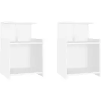 vidaXL Nachtkastjes 2 st 40x35x60 cm bewerkt hout wit