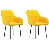vidaXL Eetkamerstoelen 2 st fluweel geel