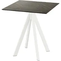 Essentials Infinity Terrastafel wit frame + Midnight Marble HPL 70x70 cm