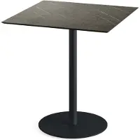 Essentials Urban Terrastafel zwart frame + Midnight Marble HPL 70x70 cm
