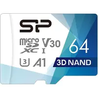 Silicon Power Micro SDHC card Superior Pro 3D-Nano 64GB met adapter