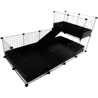 C&c modulair kooppaneel met 4x2 niveaus, een extra platform van 2x1 en een zwarte helling