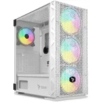 Savio Raptor White X1 ARGB Glass/Mesh White Computer Case Midi Tower Wit