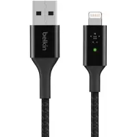 Belkin - Smart LED USB-A to Lightning Cable, Black