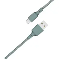 Just Green USB-kabel - - Recyclebaar katoen 2 m - USB A micro USB - 2.1A - Nachtgroen