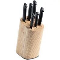 Greenpan Chop & Grill - Esdoornhout Messenblok - 6-delige RVS Messenset