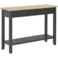 vidaXL Wandtafel 110x35x80 cm hout zwart