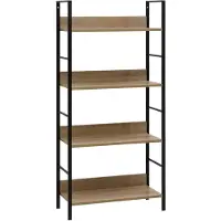 vidaXL Boekenkast 4 schappen 60x27,6x124,5 cm bewerkt hout eikenkleur