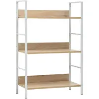 vidaXL Boekenkast 3 schappen 60x27,6x90,5 cm bewerkt hout eikenkleurig