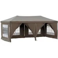 vidaXL - Partytent - inklapbaar - met - zijwanden - 3x6 - m - taupe
