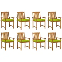 vidaXL Tuinstoelen 8 st met kussens massief acaciahout