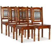 vidaXL Eetkamerstoelen 6 st massief hout klassiek