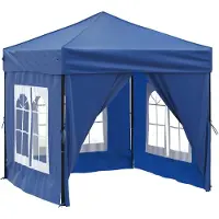 vidaXL Partytent, inklapbaar met zijwanden, blauw, 2x2 meter