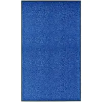 vidaXL Deurmat wasbaar 90x150 cm blauw