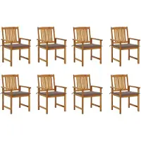 vidaXL Tuinstoelen 8 st met kussens massief acaciahout