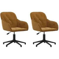 vidaXL Eetkamerstoelen draaibaar 2 st fluweel bruin