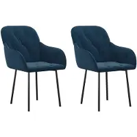 vidaXL Eetkamerstoelen 2 st fluweel blauw