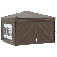 vidaXL - Partytent - inklapbaar - met - zijwanden - 3x3 - m - taupe