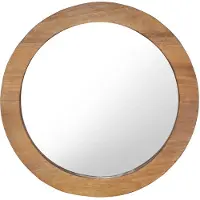 vidaXL Wandspiegel rond 60 cm teakhout