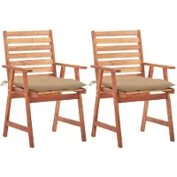 vidaXL Tuinstoelen 2 st met kussens massief acaciahout