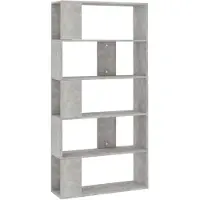 vidaXL Boekenkast/kamerscherm 80x24x159 cm bewerkt hout betongrijs