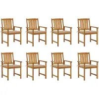 vidaXL Tuinstoelen 8 st met kussens massief acaciahout
