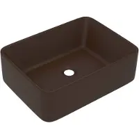 vidaXL Wastafel 41x30x12 cm keramiek mat donkerbruin