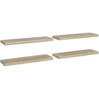 vidaXL Wandschappen zwevend 4 st 80x23,5x3,8 cm MDF eikenkleurig