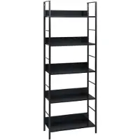 vidaXL Boekenkast met 5 schappen 60x27,6x158,5 cm bewerkt hout zwart