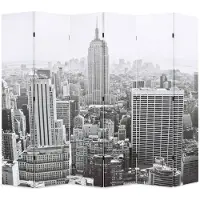 vidaXL Kamerscherm New York bij daglicht 228x170 cm zwart en wit