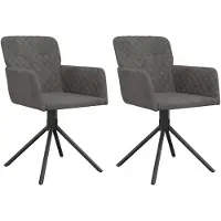 vidaXL Eetkamerstoelen draaibaar 2 st fluweel donkergrijs