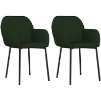 vidaXL Eetkamerstoelen 2 st fluweel donkergroen
