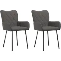 vidaXL Eetkamerstoelen 2 st stof donkergrijs