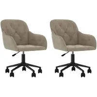 vidaXL Eetkamerstoelen draaibaar 2 st fluweel lichtgrijs