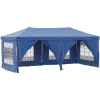 vidaXL Partytent inklapbaar met zijwanden 3x6 m blauw
