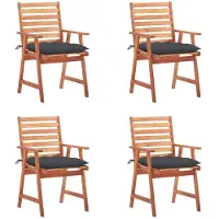 vidaXL Tuinstoelen 4 st met kussens massief acaciahout