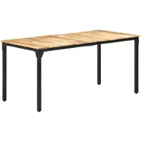 vidaXL Eettafel 160x80x76 cm ruw mangohout