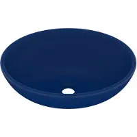 vidaXL Lavabo ovale de luxe Bleu foncé mat 40x33 cm Céramique146924