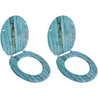 vidaXL Toiletbrillen met deksels 2 st oud hout MDF