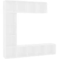 vidaXL 3-delige Boekenkast-/tv-meubelset 180x30x180 cm wit