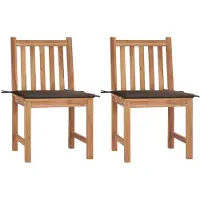vidaXL Tuinstoelen 2 st met kussens massief teakhout